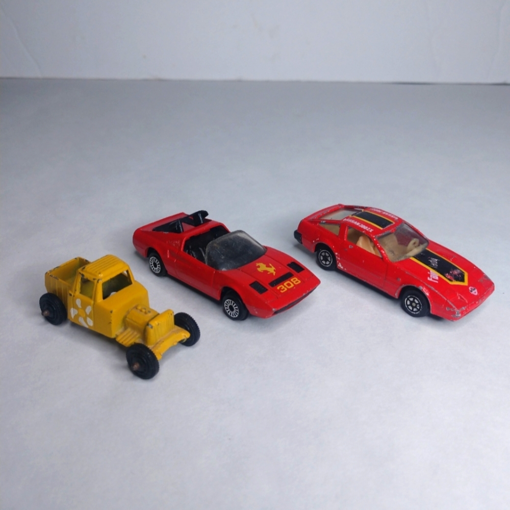 Vintage 1970s Toy Race Car Die Cast Ferrari Nissan 300ZX Lot of 3